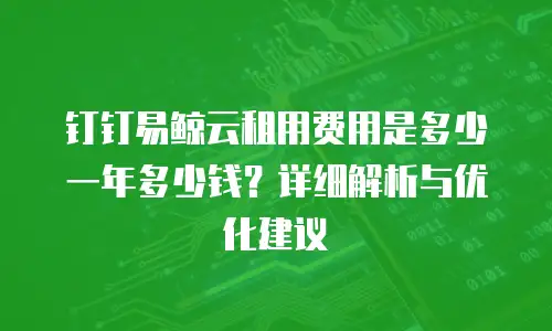 钉钉易鲸云租用费用是多少一年多少钱？详细解析与优化建议