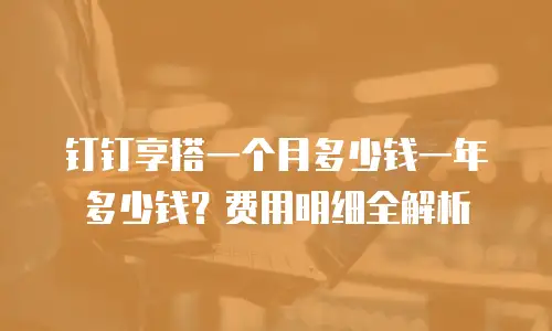 钉钉享搭一个月多少钱一年多少钱？费用明细全解析