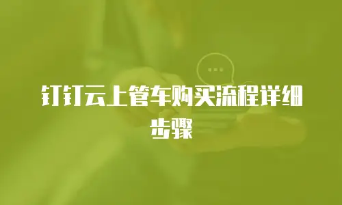 钉钉云上管车购买流程详细步骤