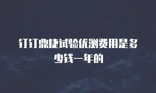 钉钉鼎捷试验优测费用是多少钱一年的