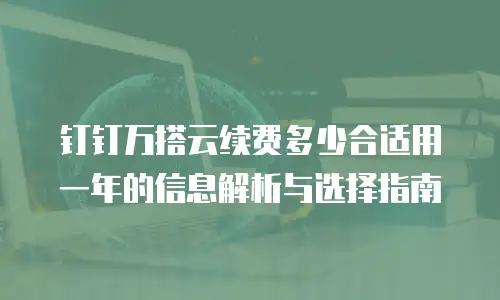 钉钉万搭云续费多少合适用一年的信息解析与选择指南