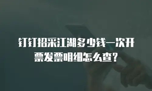 钉钉招采江湖多少钱一次开票发票明细怎么查？