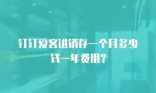 钉钉爱客进销存一个月多少钱一年费用？