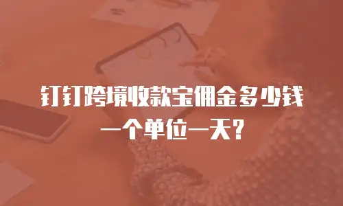 钉钉跨境收款宝佣金多少钱一个单位一天？