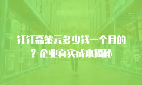 钉钉嘉策云多少钱一个月的？企业真实成本揭秘