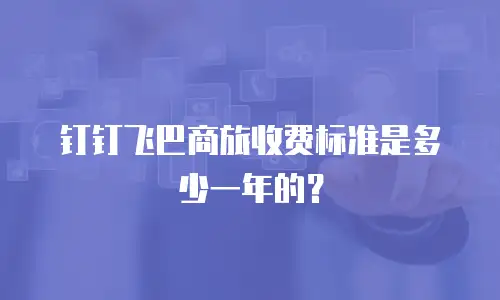 钉钉飞巴商旅收费标准是多少一年的？