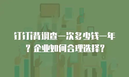 钉钉i背调查一次多少钱一年？企业如何合理选择？
