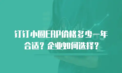 钉钉小圈ERP价格多少一年合适？企业如何选择？
