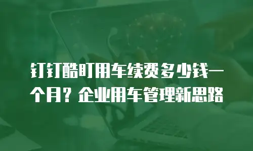 钉钉酷盯用车续费多少钱一个月？企业用车管理新思路