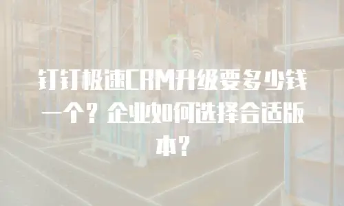 钉钉极速CRM升级要多少钱一个？企业如何选择合适版本？