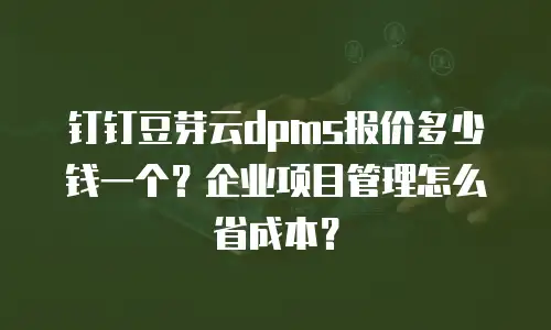 钉钉豆芽云dpms报价多少钱一个？企业项目管理怎么省成本？