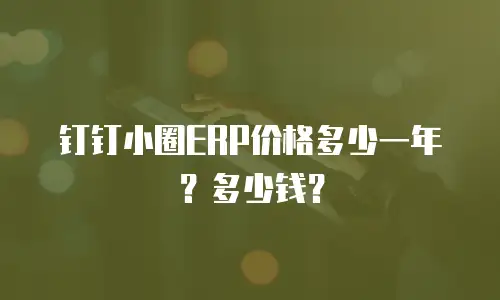 钉钉小圈ERP价格多少一年？多少钱？