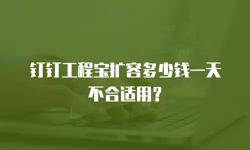 钉钉工程宝扩容多少钱一天不合适用？