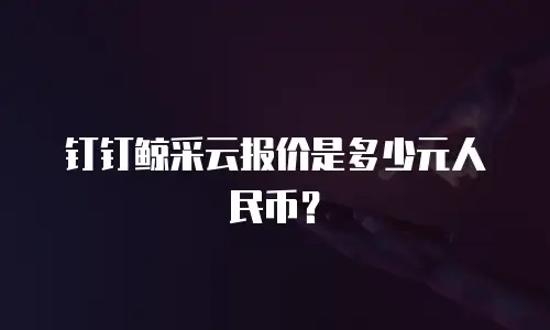 钉钉鲸采云报价是多少元人民币？