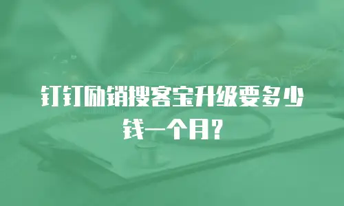 钉钉励销搜客宝升级要多少钱一个月？