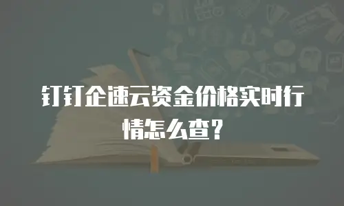 钉钉企速云资金价格实时行情怎么查？