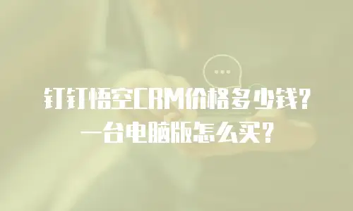 钉钉悟空CRM价格多少钱？一台电脑版怎么买？