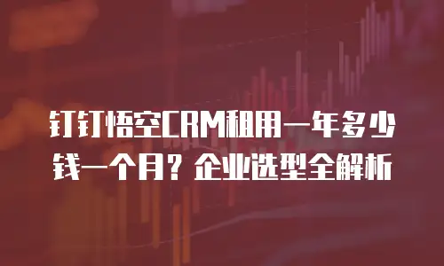 钉钉悟空CRM租用一年多少钱一个月？企业选型全解析