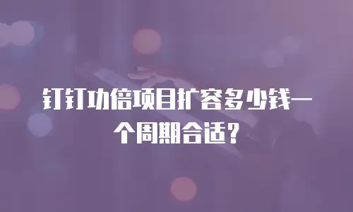 钉钉功倍项目扩容多少钱一个周期合适？