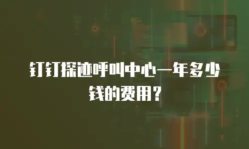钉钉探迹呼叫中心一年多少钱的费用？
