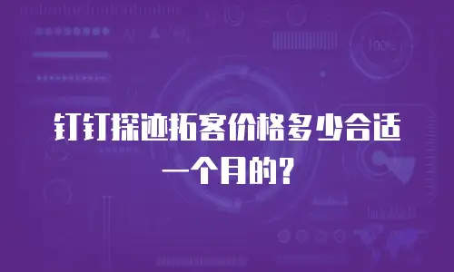 钉钉探迹拓客价格多少合适一个月的？