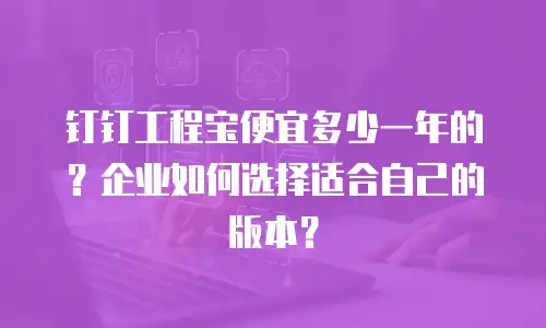 钉钉工程宝便宜多少一年的？企业如何选择适合自己的版本？