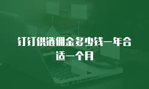 钉钉供链佣金多少钱一年合适一个月