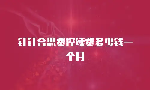 钉钉合思费控续费多少钱一个月