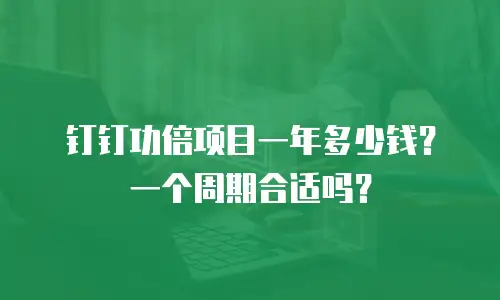 钉钉功倍项目一年多少钱？一个周期合适吗？