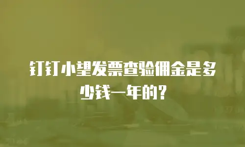 钉钉小望发票查验佣金是多少钱一年的？