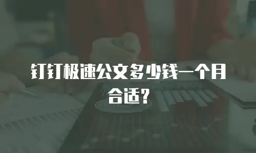 钉钉极速公文多少钱一个月合适？