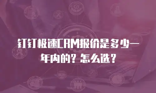 钉钉极速CRM报价是多少一年内的？怎么选？