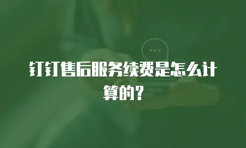 钉钉售后服务续费是怎么计算的？
