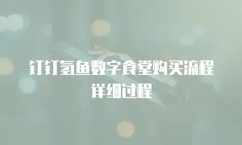 钉钉氢鱼数字食堂购买流程详细过程