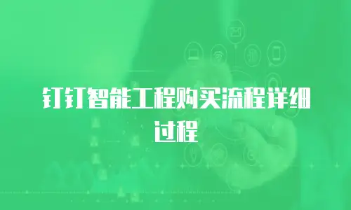 钉钉智能工程购买流程详细过程