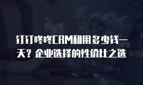 钉钉咚咚CRM租用多少钱一天？企业选择的性价比之选