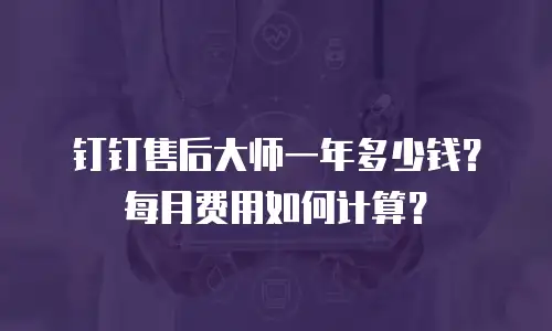 钉钉售后大师一年多少钱？每月费用如何计算？