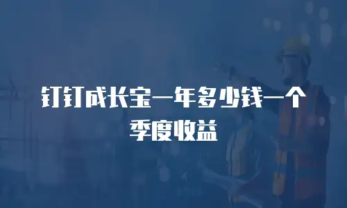 钉钉成长宝一年多少钱一个季度收益