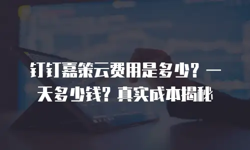 钉钉嘉策云费用是多少？一天多少钱？真实成本揭秘