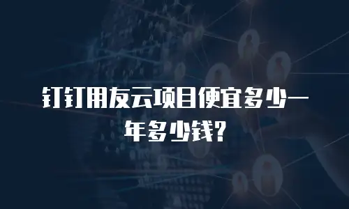 钉钉用友云项目便宜多少一年多少钱？