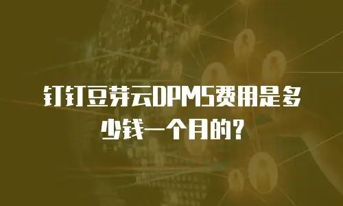 钉钉豆芽云DPMS费用是多少钱一个月的？