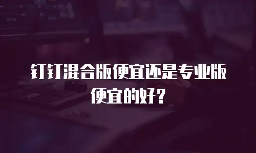 钉钉混合版便宜还是专业版便宜的好？