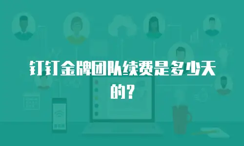 钉钉金牌团队续费是多少天的？