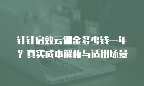 钉钉启效云佣金多少钱一年？真实成本解析与适用场景
