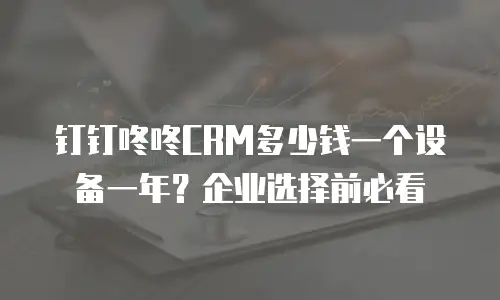钉钉咚咚CRM多少钱一个设备一年？企业选择前必看