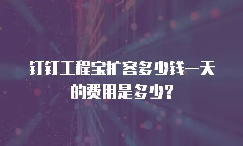 钉钉工程宝扩容多少钱一天的费用是多少？