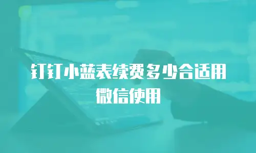 钉钉小蓝表续费多少合适用微信使用