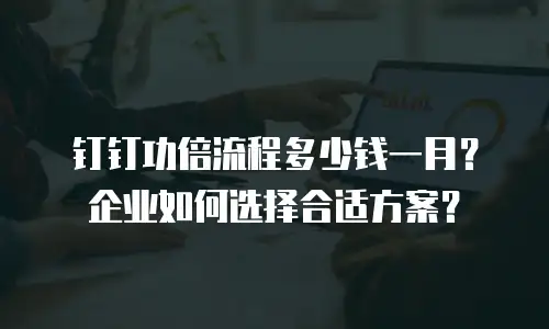钉钉功倍流程多少钱一月？企业如何选择合适方案？