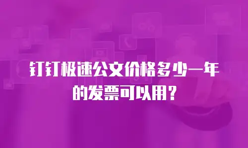 钉钉极速公文价格多少一年的发票可以用？
