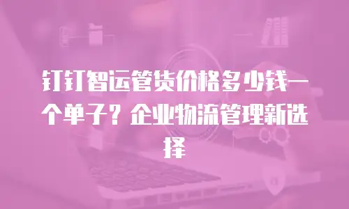 钉钉智运管货价格多少钱一个单子？企业物流管理新选择
